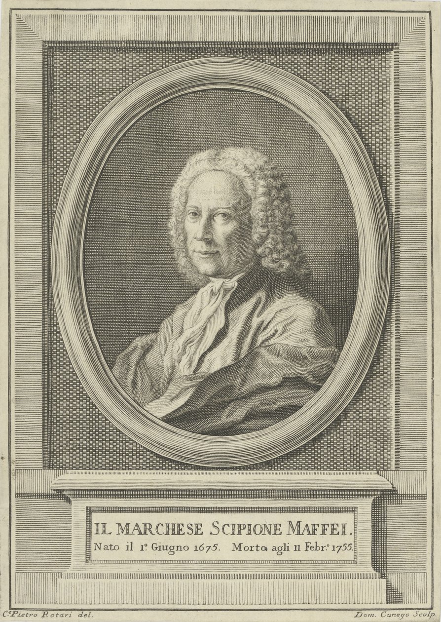 Portret van de dichter Scipione Maffei 1675-1755, ca. 1750 door Pietro Antonio Rotari