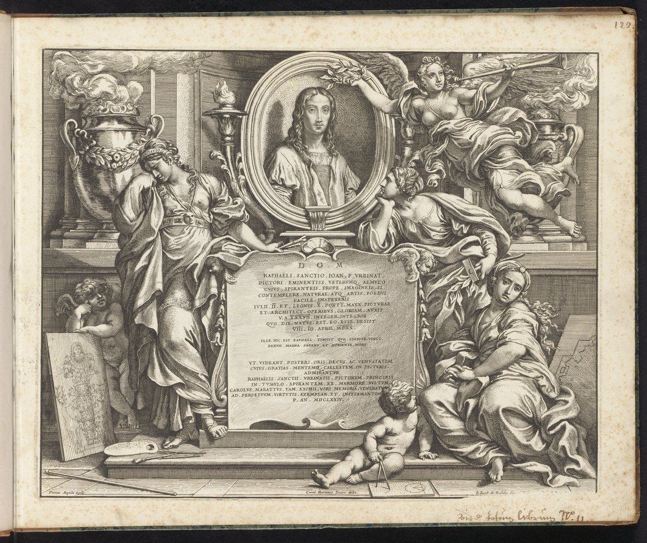 Portret van Rafaël door Pietro Aquila