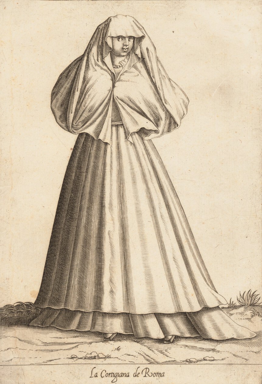 La Cortigiana de Roma Courtisane, ca. 1580 door Pietro Bertelli.