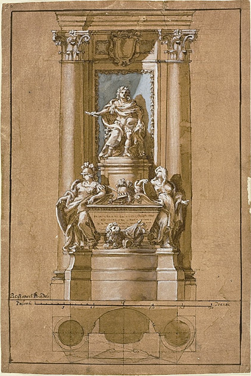 Project voor het graf van James III, de oude pretendent door Pietro Bracci