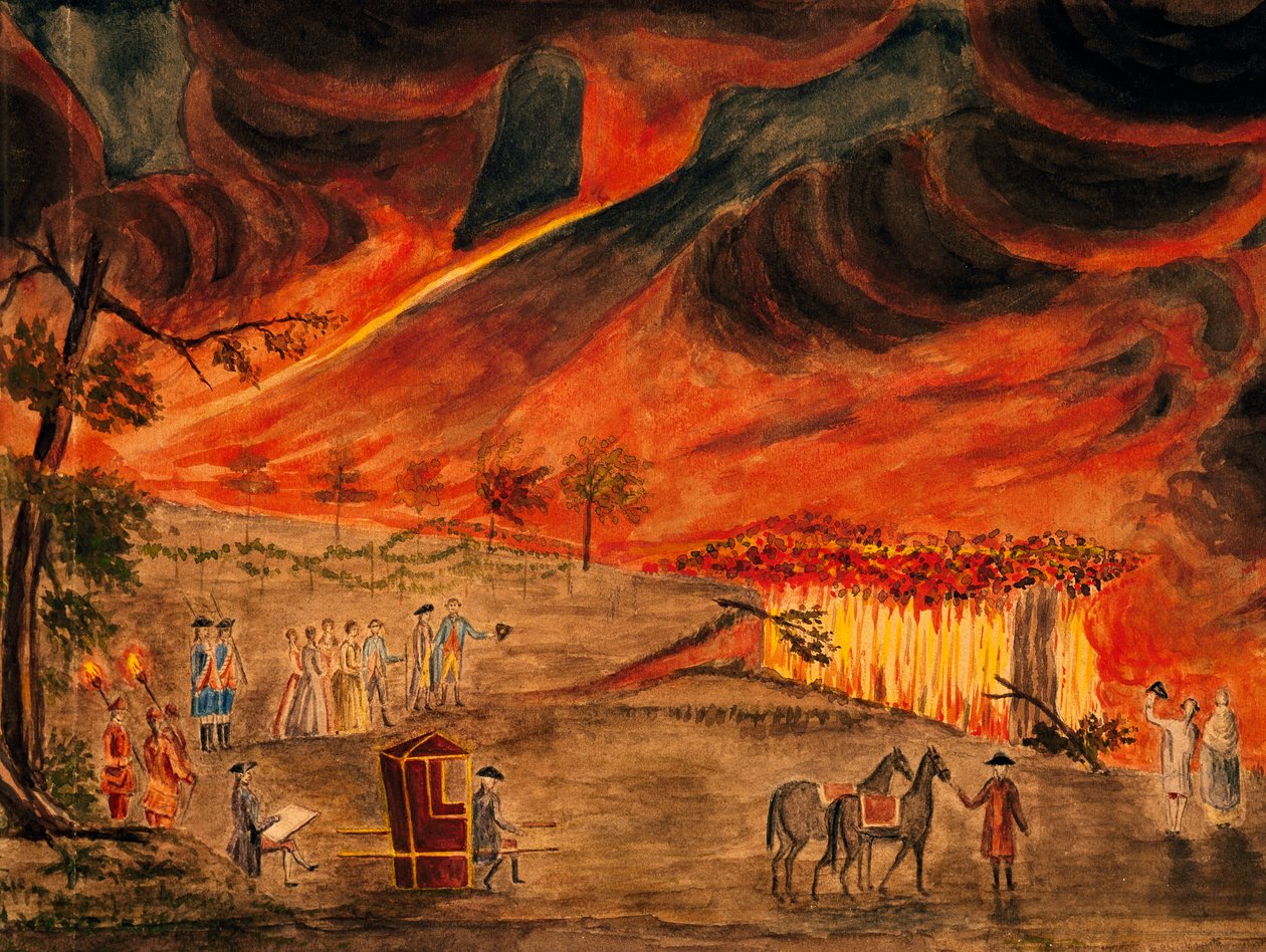 De Siciliaanse Royals bezoeken Vesuvius tijdens uitbarsting van 11 mei 1771, door Pietro Fabris door Pietro Fabris