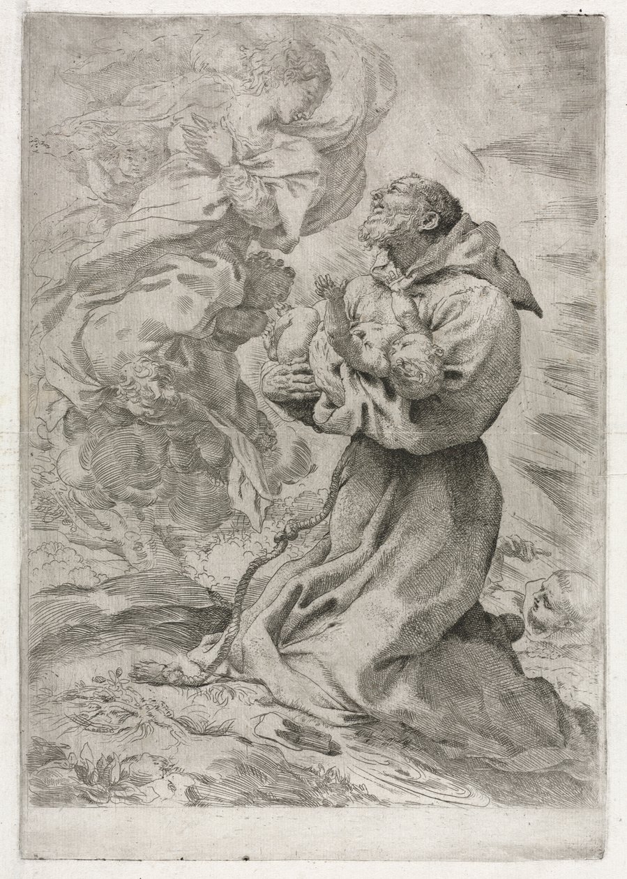 Het Visioen van St. Franciscus van Assisi door Pietro Faccini