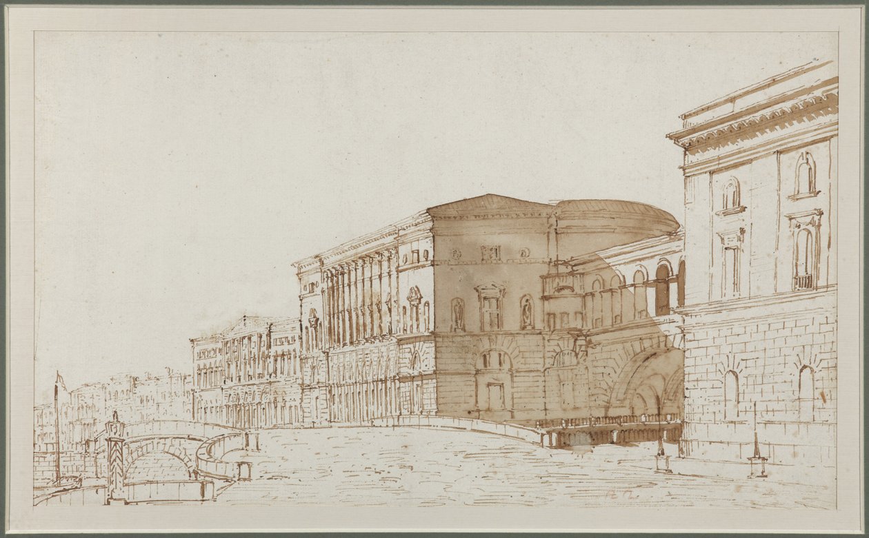 Het Hermitage Theater in Sint-Petersburg door Pietro Gonzaga