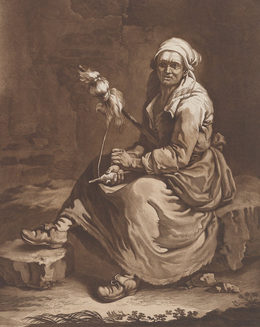 De oude werkende vrouw door Pietro Jacopo Palmieri