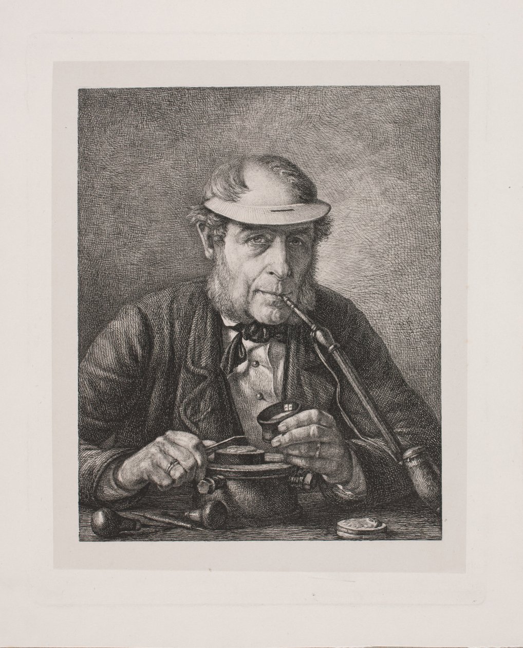Portret van de vader van de kunstenaar, medailleur F.C. Krohn door Pietro Købke Krohn