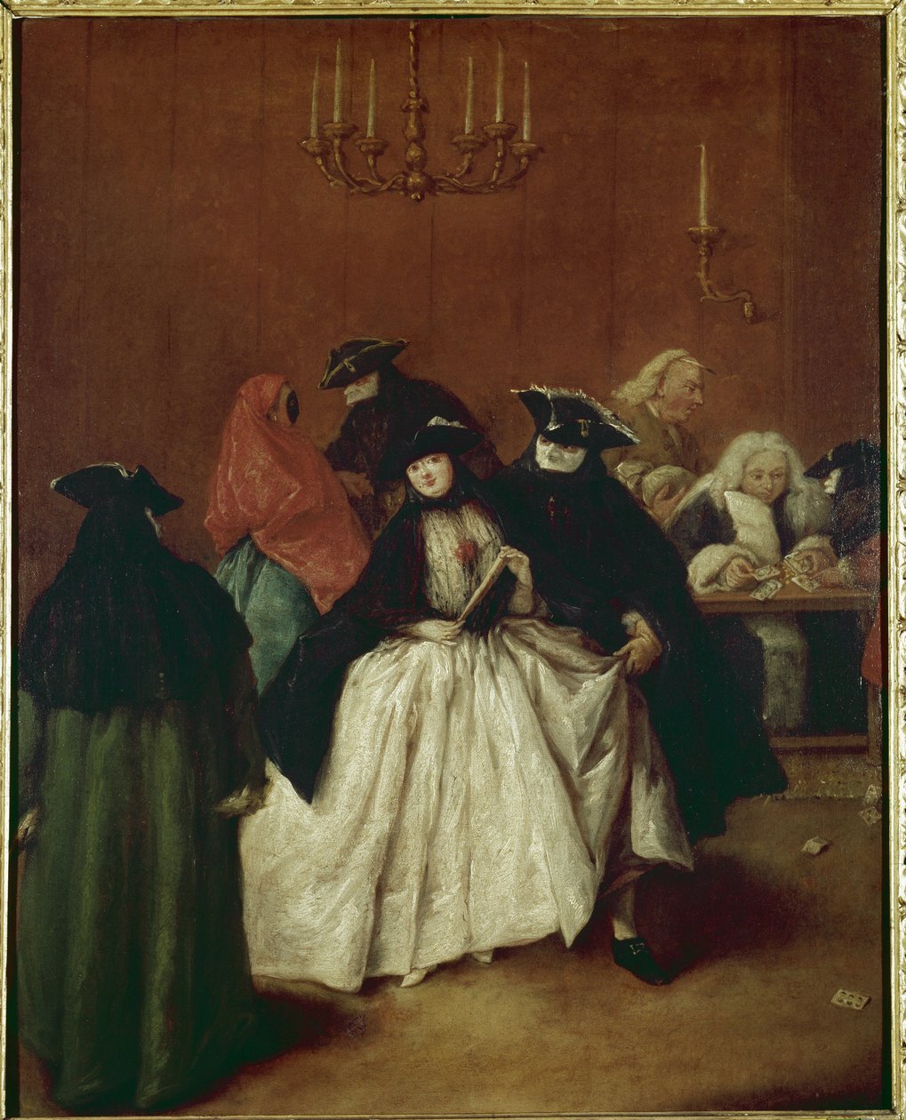 Il Ridotto (de privéruimte van Palazzo San Moise, Venetië) door Pietro Longhi