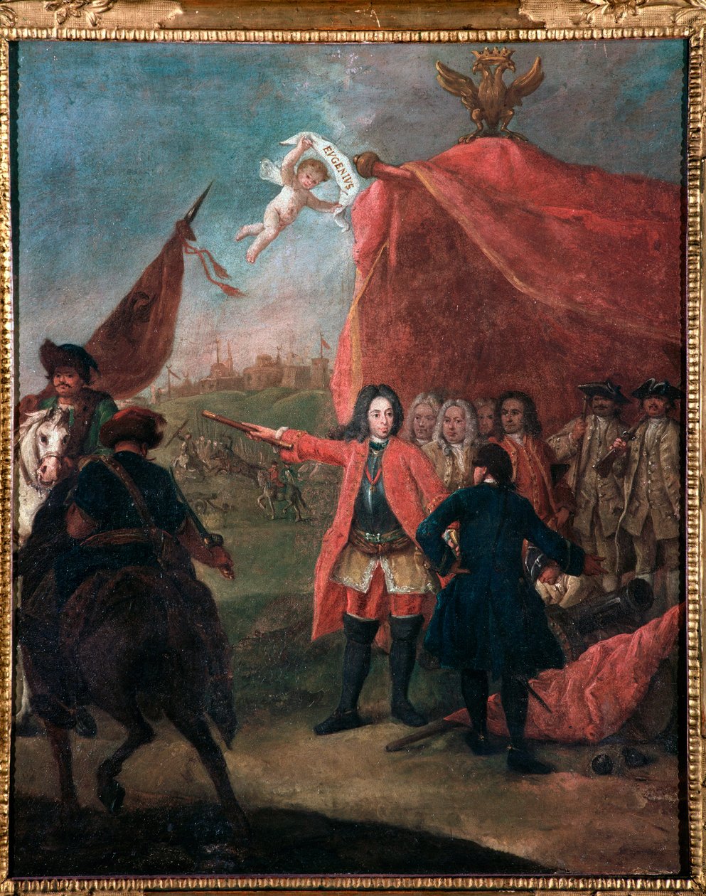 Afbeelding van Eugenio di Savoia (1663-1736) genaamd Prins Eugenio (Portret van Prins Eugene van Savoye) Schilderij door Pietro Longhi (1702-1785) 1755 Dim 62x51 cm Ca 