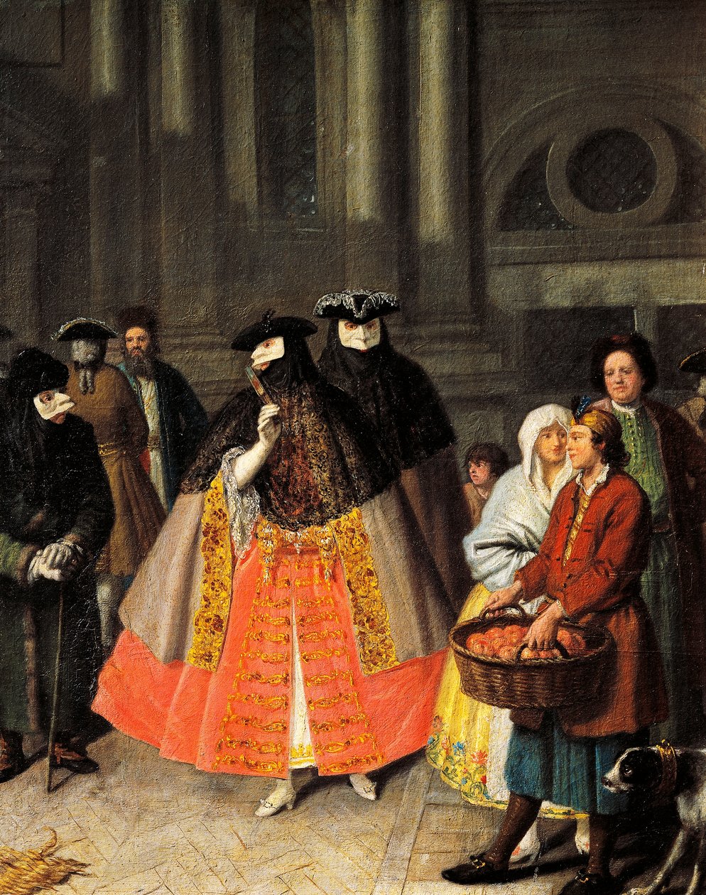 Gesprekken tussen Baute-maskers door Pietro Longhi