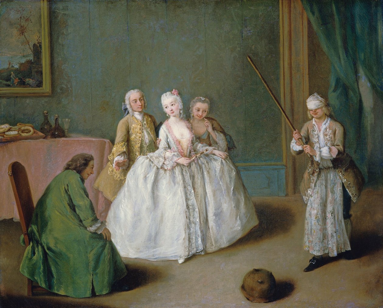 Het spel van de kookpot door Pietro Longhi