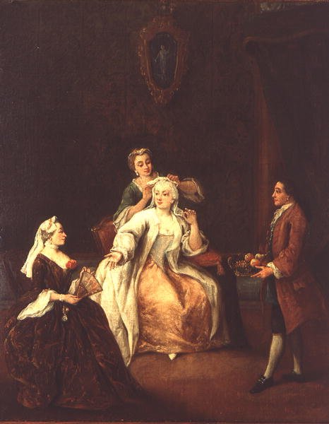 De Kapper door Pietro Longhi