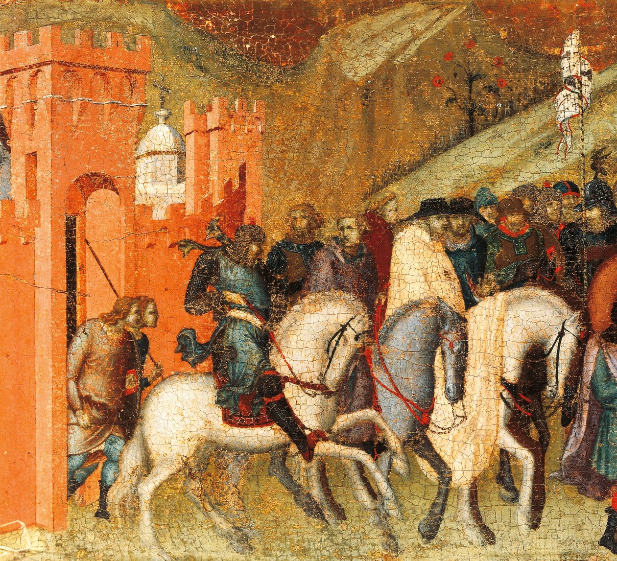 Eerste Karmelieten kluizenaars in de lente van Elia (detail) door Pietro Lorenzetti