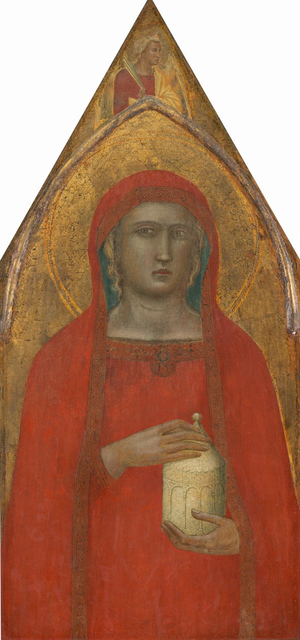 Heilige Maria Magdalena, met een Engel door Pietro Lorenzetti