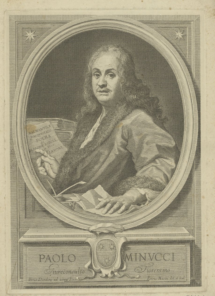 Portret van de dichter Paolo Minucci 1606-1695, 1720s door Pietro Masini