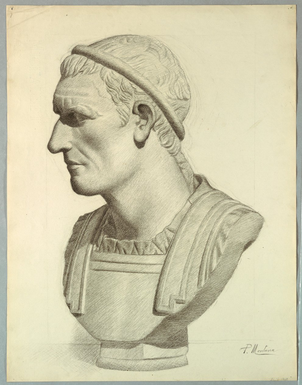 Borstbeeld van een Romeinse senator (weergave van een gipsafgietsel) door Pietro Montana