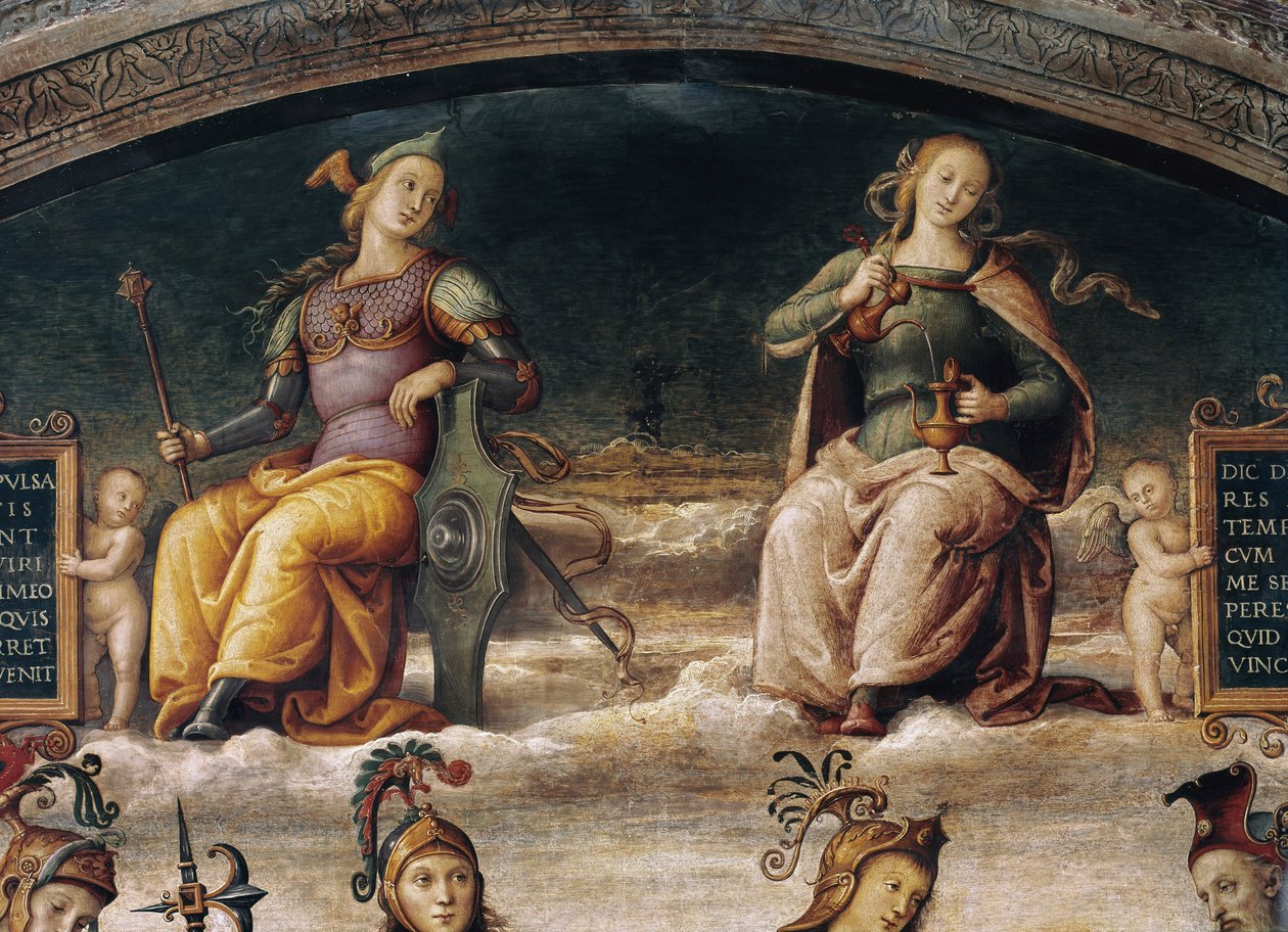 Kracht en Gematigdheid (detail) door Pietro Perugino