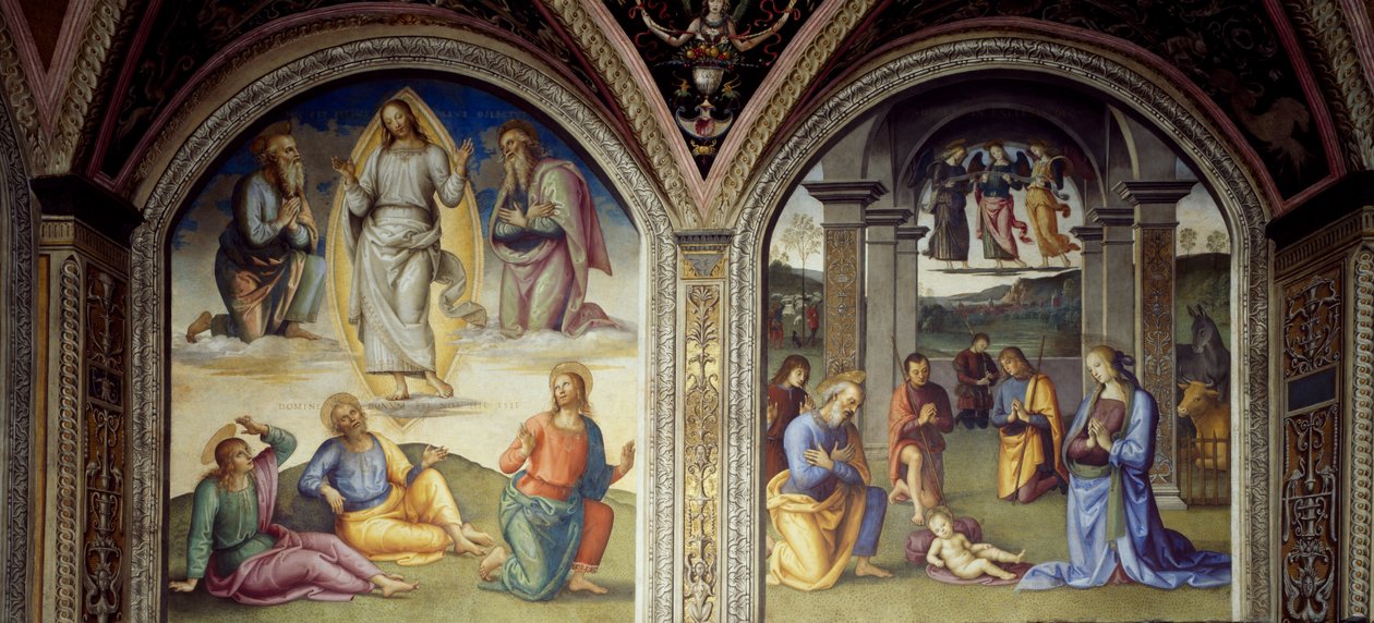 Transfiguratie en Geboorte door Pietro Perugino