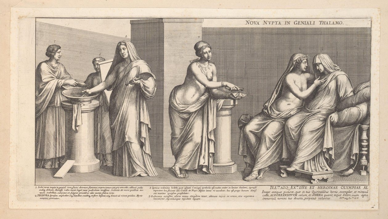 Aldobrandinische bruiloft (linkerdeel) door Pietro Sante Bartoli