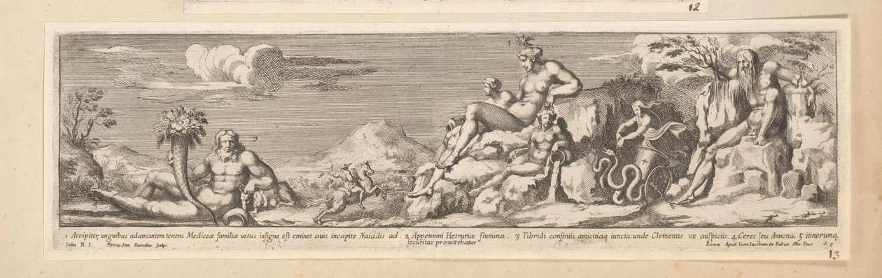 Allegorie op de route tussen Rome en Florence door Pietro Sante Bartoli