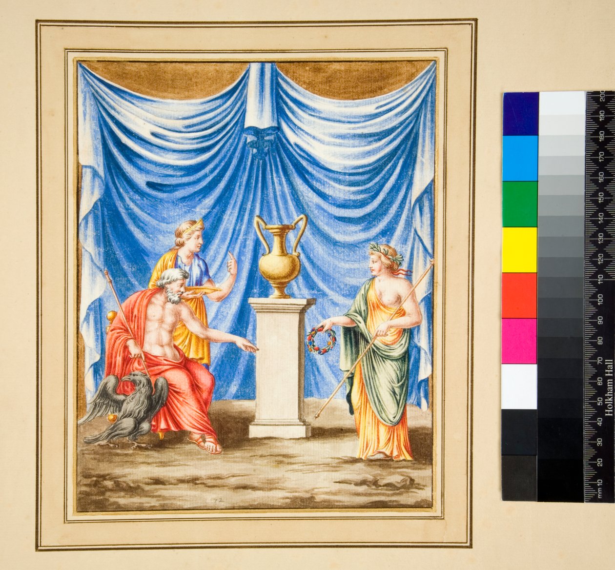 Jupiter zittend naar links met een Adelaar en een Vrouwelijke Figuur door Pietro Santi Bartoli