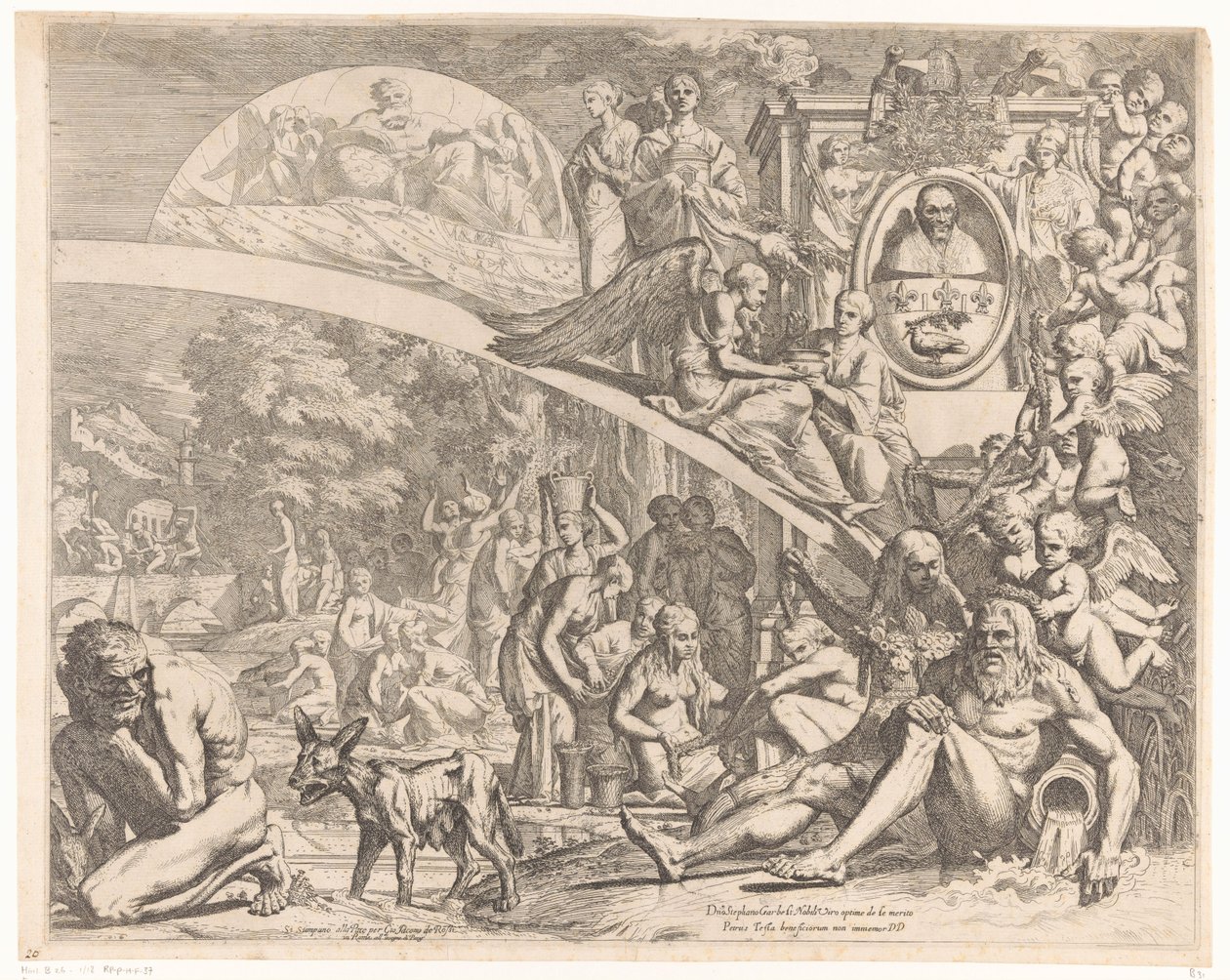 Allegorie ter ere van paus Innocentius X door Pietro Testa