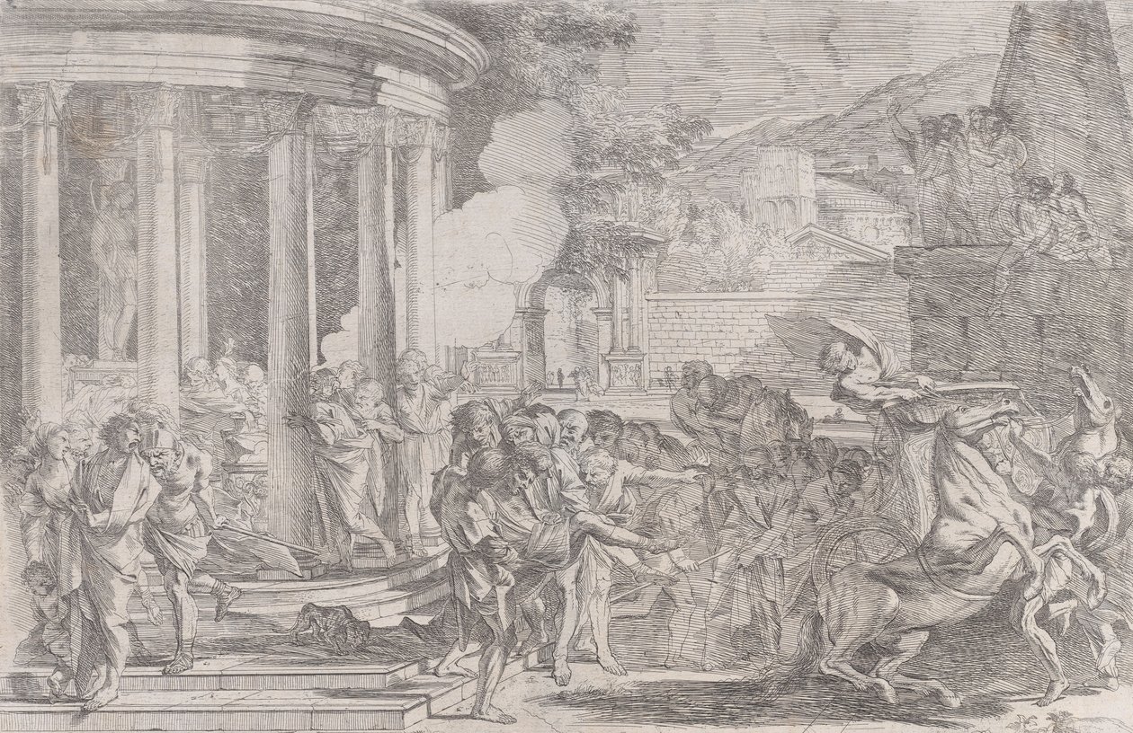 Sinorix gedragen uit de tempel van Artemis, ca. 1640 door Pietro Testa