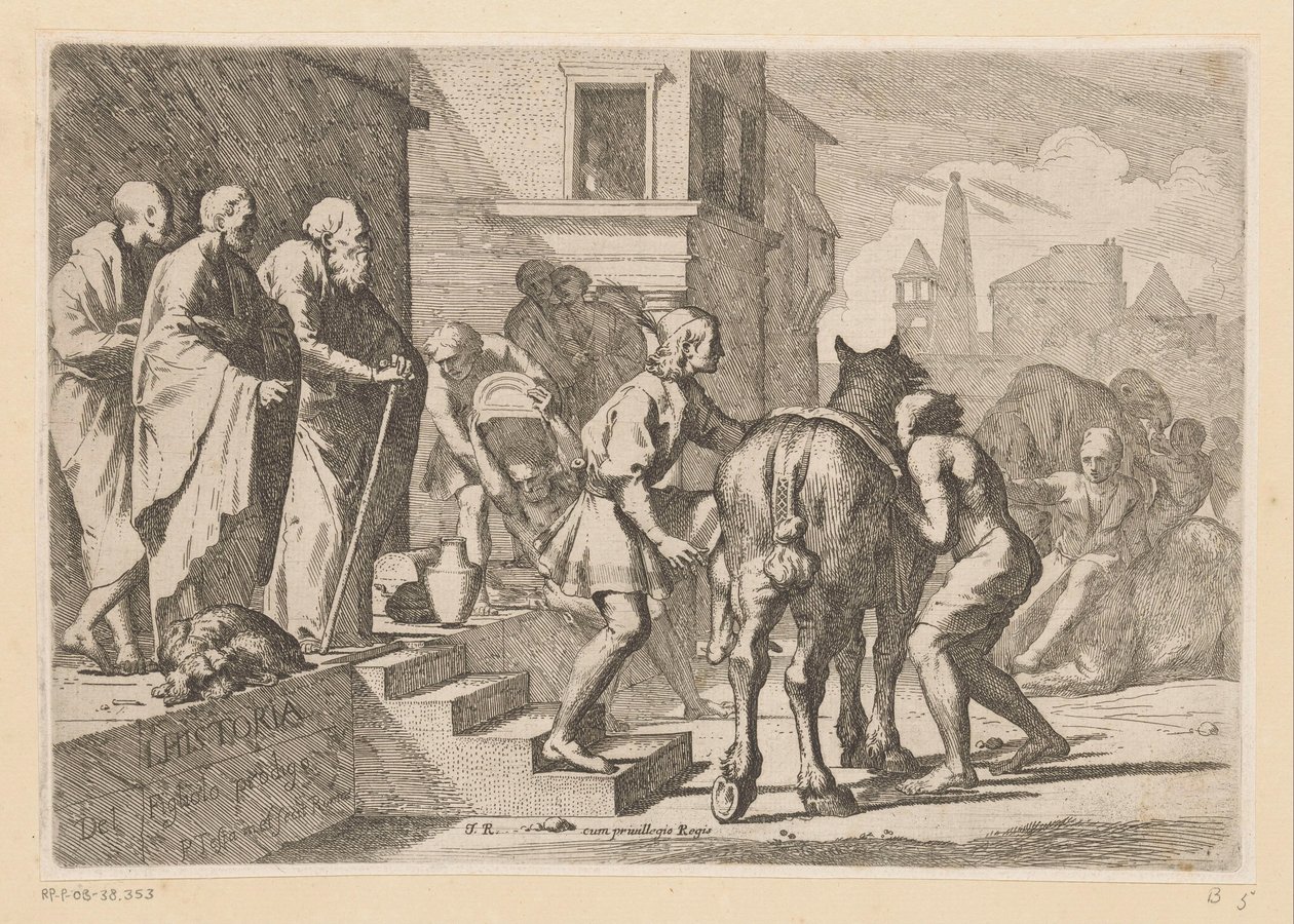 Vertrek van de verloren zoon (Verhaal van de verloren zoon) door Pietro Testa