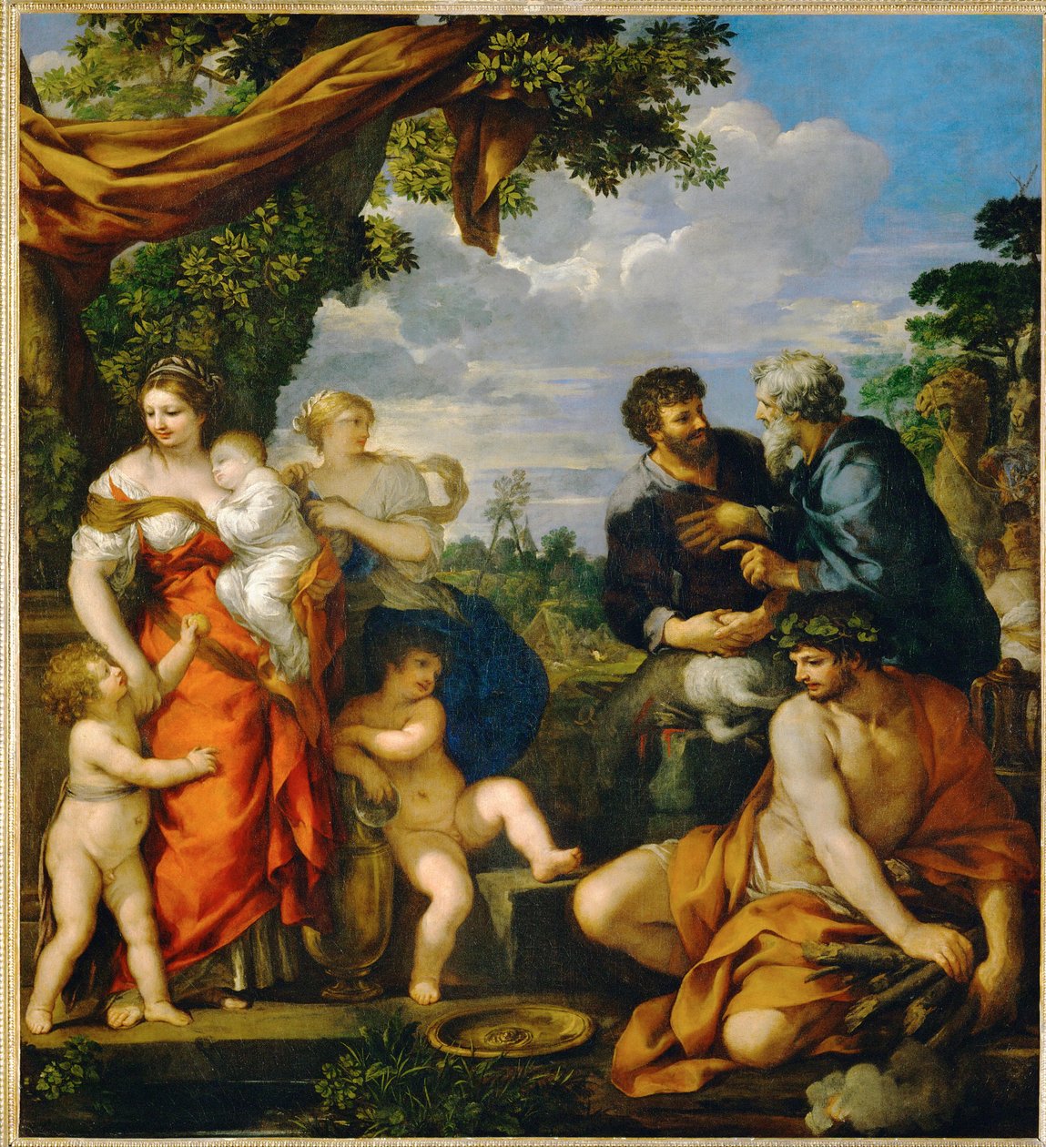De alliantie tussen Jacob en Laban ... door Pietro da (1596 1669) Cortona
