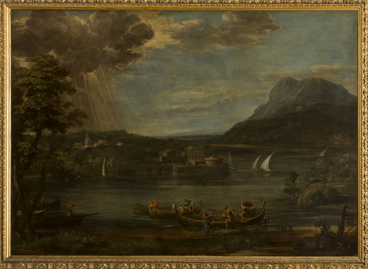 Landschap met de roeping van Sint-Petrus door Pietro da Cortona