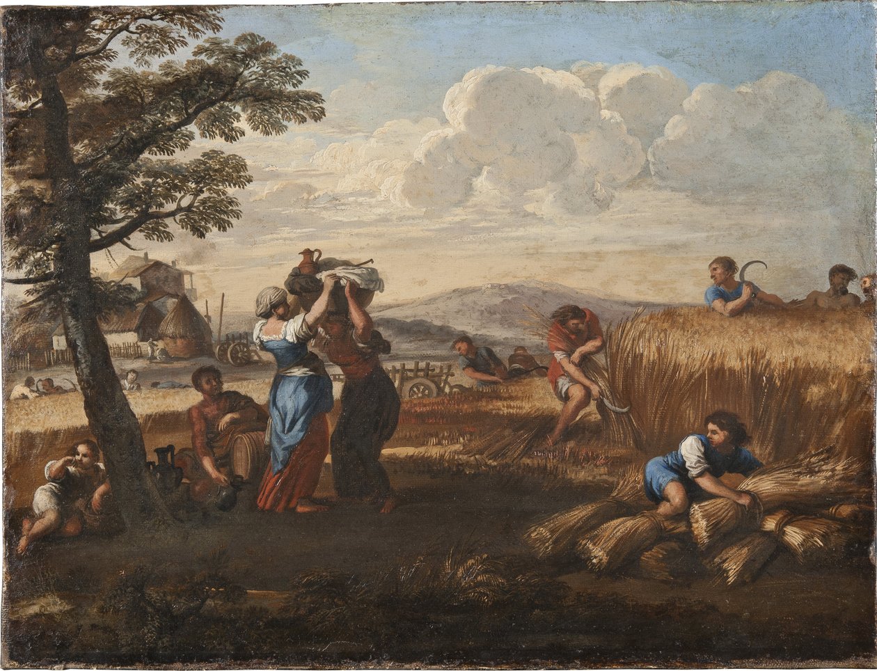 Landschap met oogsttafereel door Pietro da Cortona
