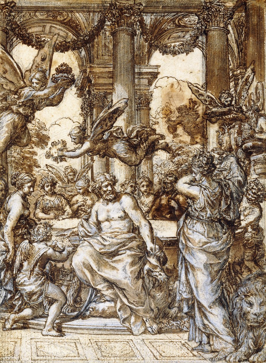 Cybele voor de raad van de goden door Pietro da Cortona