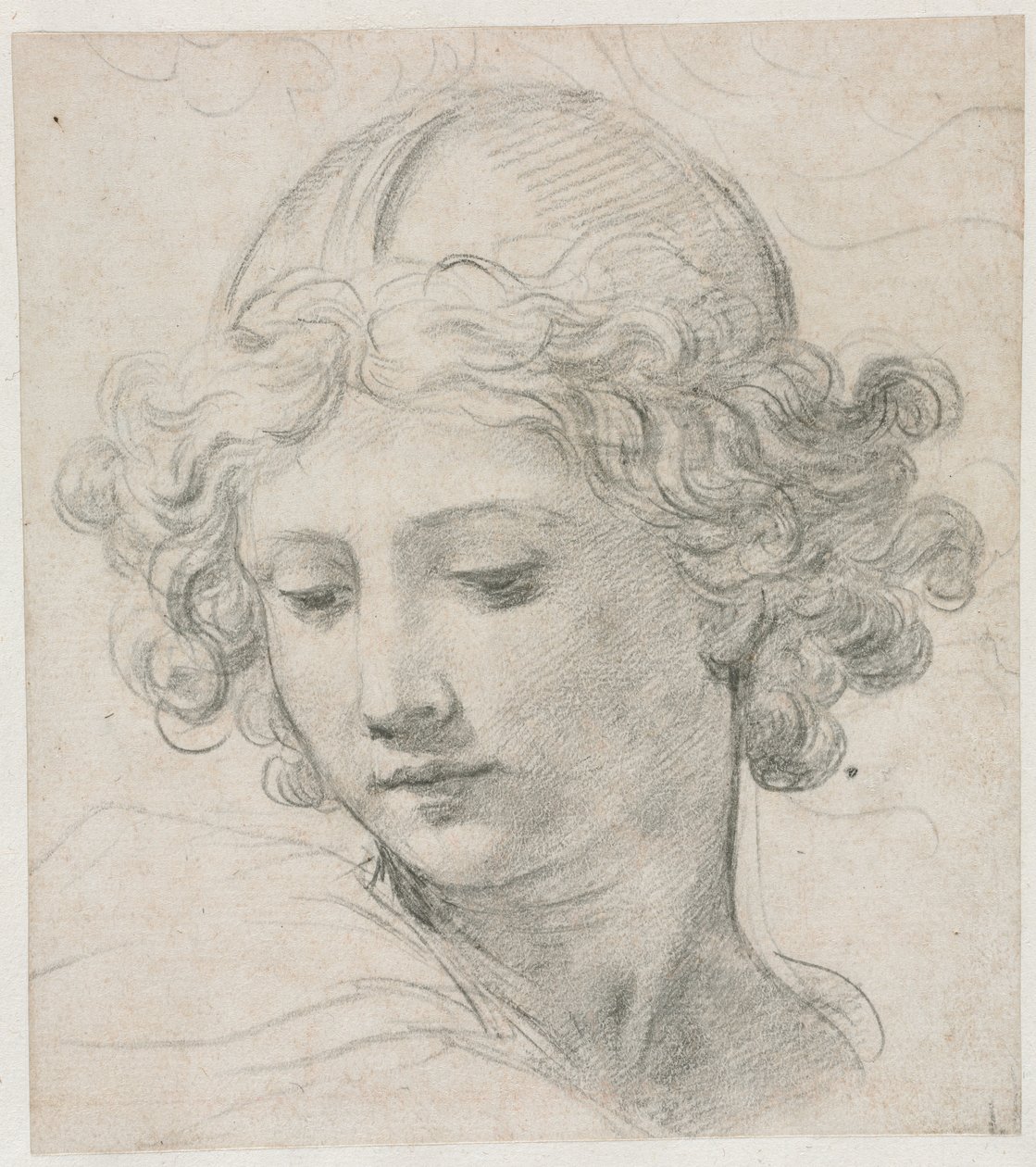 Studie voor het Hoofd van St. Michael door Pietro da Cortona