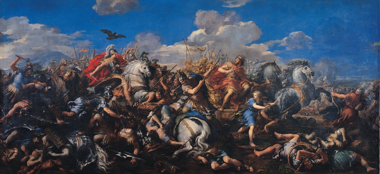 De slag van Alexander tegen Darius, 1644-1655 door Pietro da Cortona