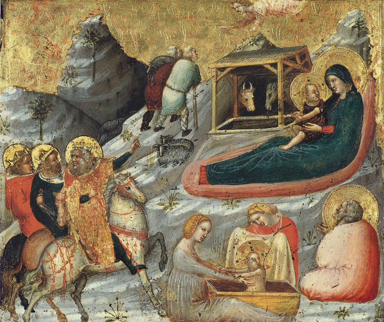 De geboorte van Christus en andere episodes uit de kindertijd van Christus door Pietro da Rimini