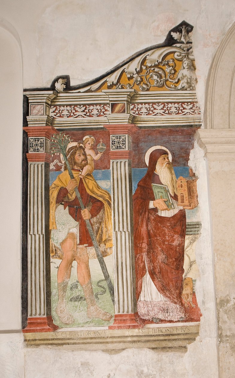 Sint Pietro en Paolo kerk, Valvasone, Friuli, Italië (fresco) door Pietro da Vicenza