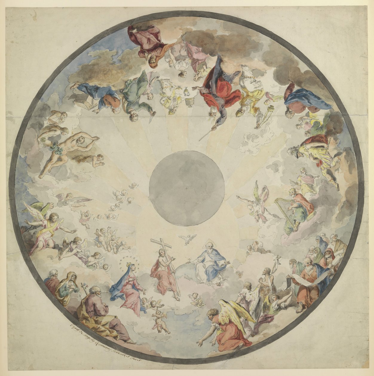 Ontwerp voor een koepel met figuren uit het Oude en Nieuwe Testament, 1720-1804 door Pietro de Angelis