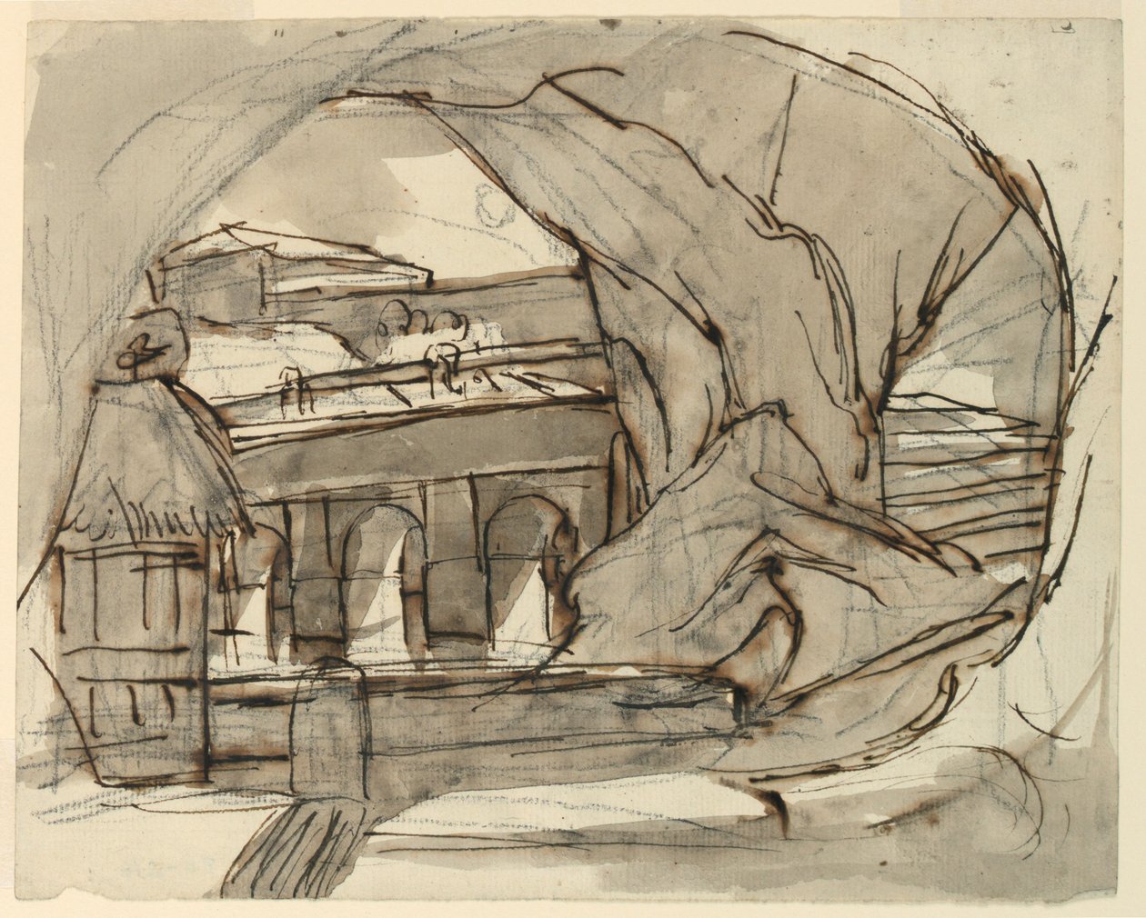 Toneelontwerp, Grot door Pietro di Gottardo Gonzaga