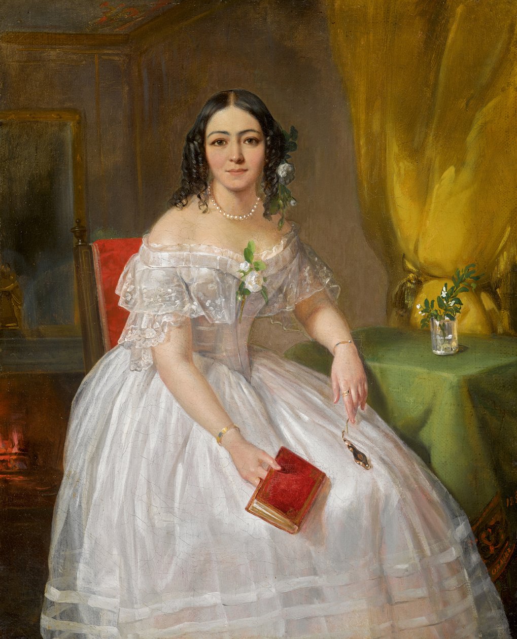 Portret van Sophia Nikolayevna Karamzina door Pimen Nikitich Orlov