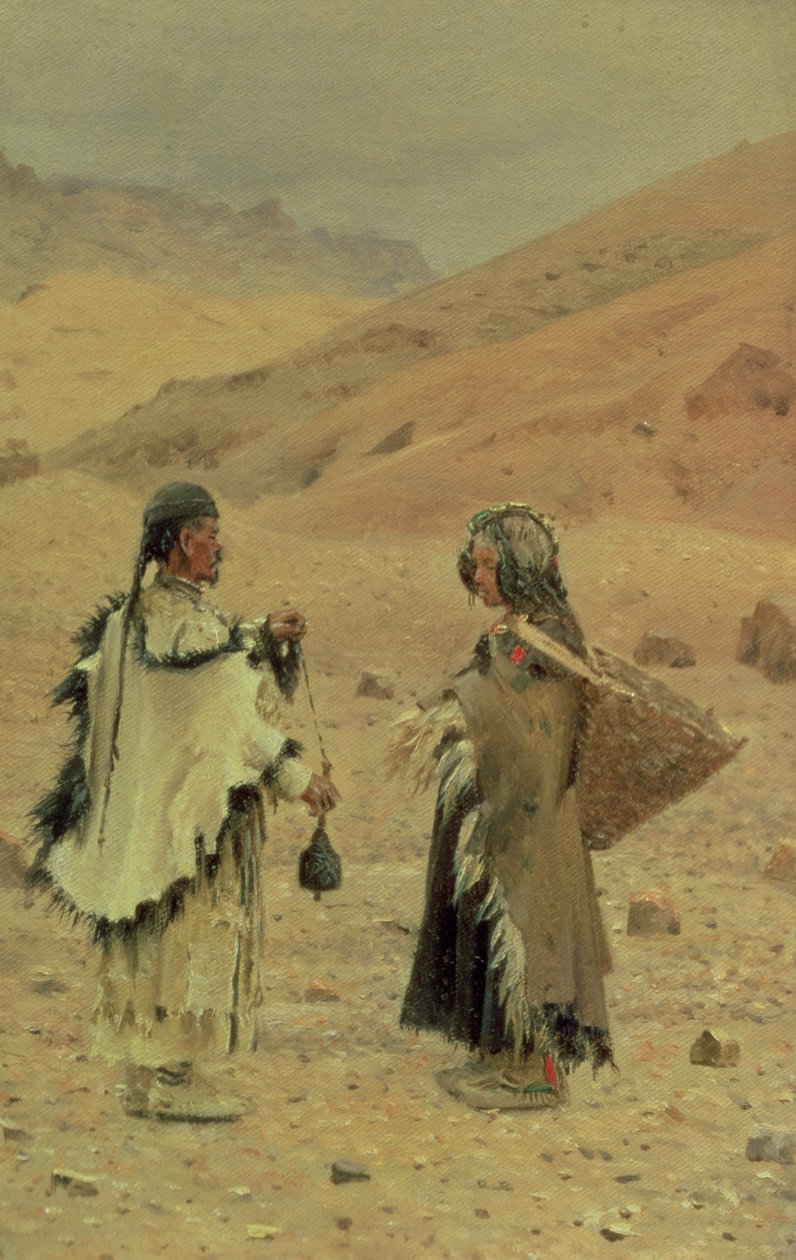 West Tibetanen, 1875 door Piotr Petrovitch Weretshchagin