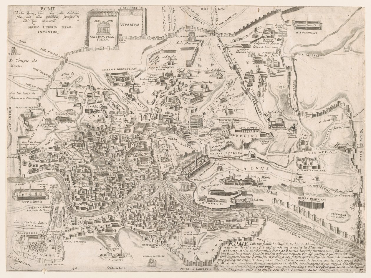 Speculum Romanae Magnificentiae: Plan van het oude Rome door Pirro Ligorio