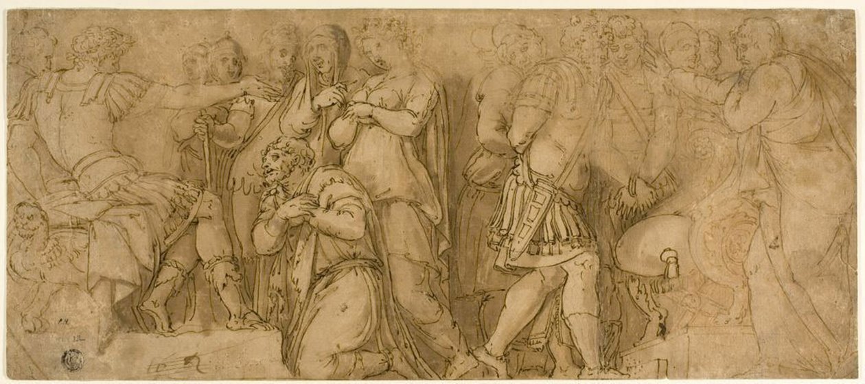 Familie van Darius voor Alexander; Gevangenen voor een Senator door Polidoro da Caravaggio