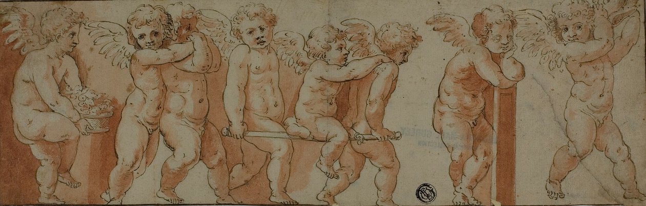 Fries met acht putti door Polidoro da Caravaggio