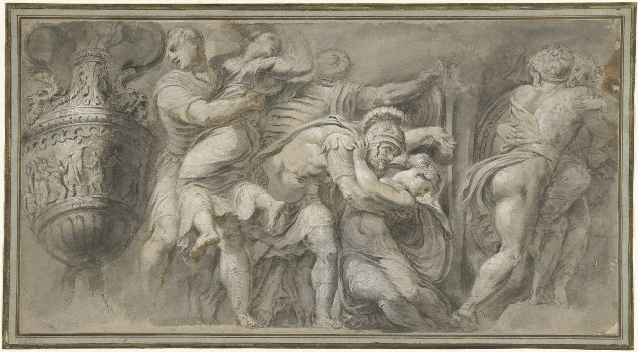 Sabijnse maagdenroof door Polidoro da Caravaggio