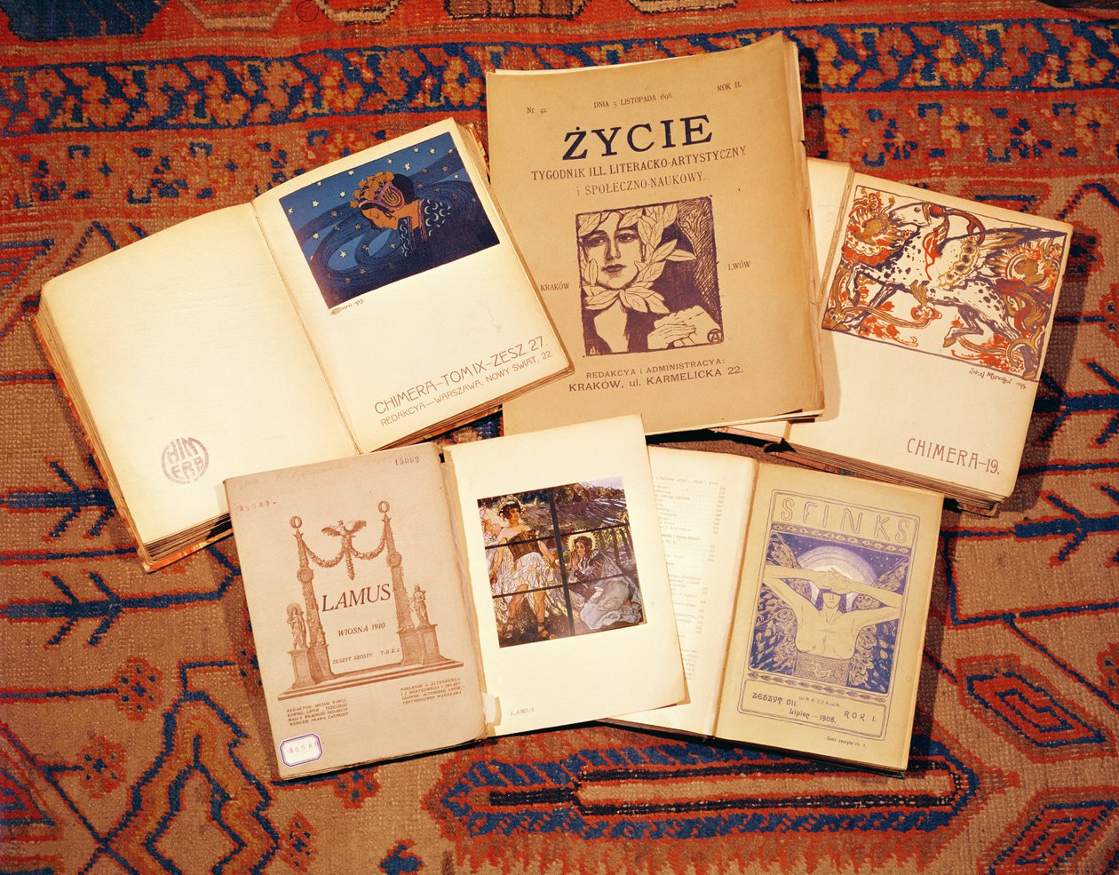 Collectie literaire tijdschriften geproduceerd in Polen c.1900 door Polish School