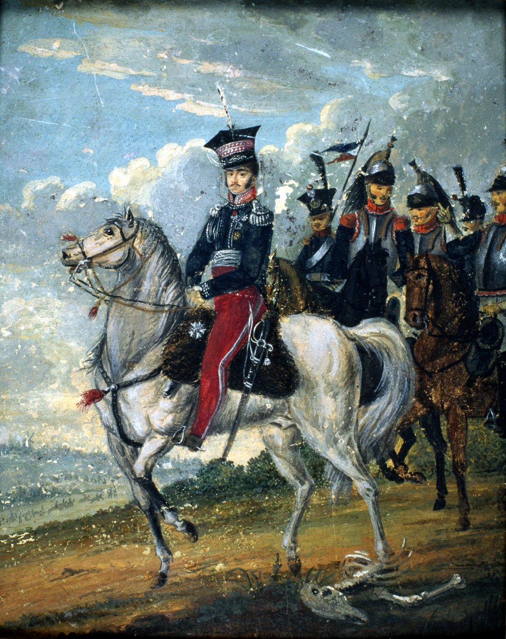 Prins Josef Anton Poniatowski (1763-1813) met gidsen, ca. 1813 door Polish School