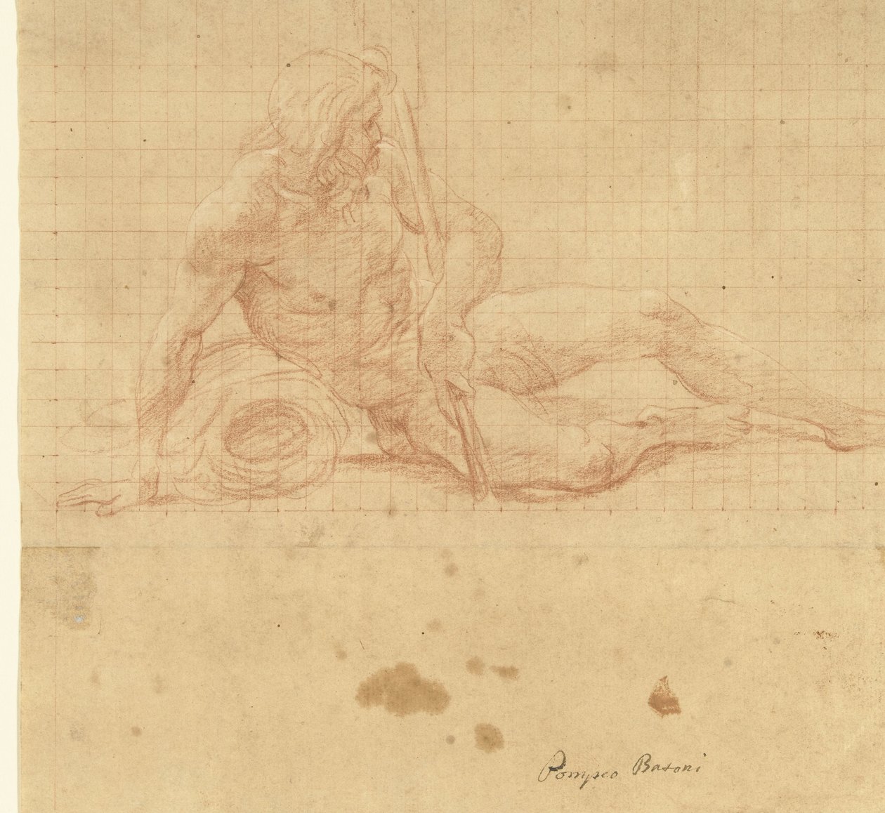 Liggende riviergod door Pompeo Batoni