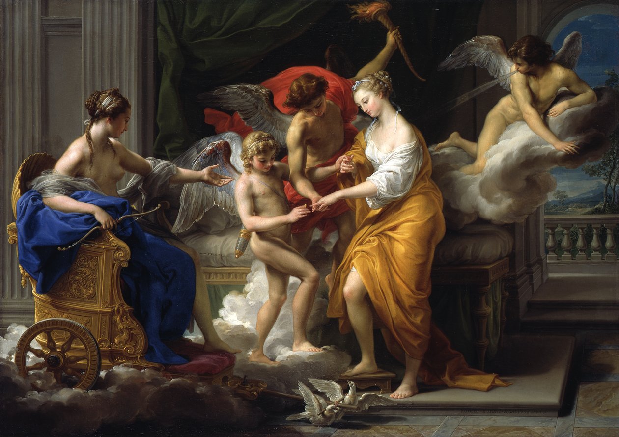 Het huwelijk van Amor en Psyche door Pompeo Girolamo Batoni