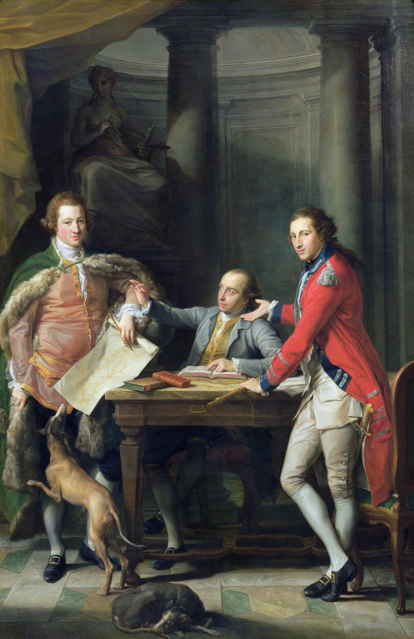 Sir Watkin Williams-Wynn, Thomas Apperley en Kapitein Edward Hamilton door Pompeo Girolamo Batoni