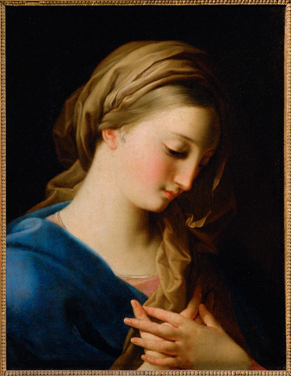 De Maagd van de Aankondiging (schilderij op doek) door Pompeo Girolamo Batoni