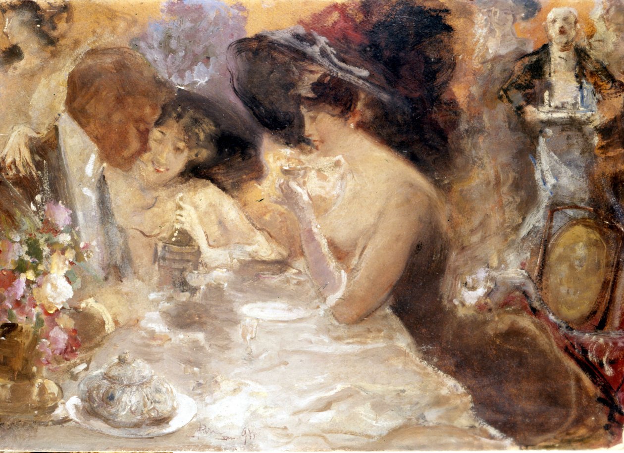 Diner in Monte Carlo. Belle Epoque door Pompeo Mariani. Museo del Castello. Milaan door Pompeo Mariani
