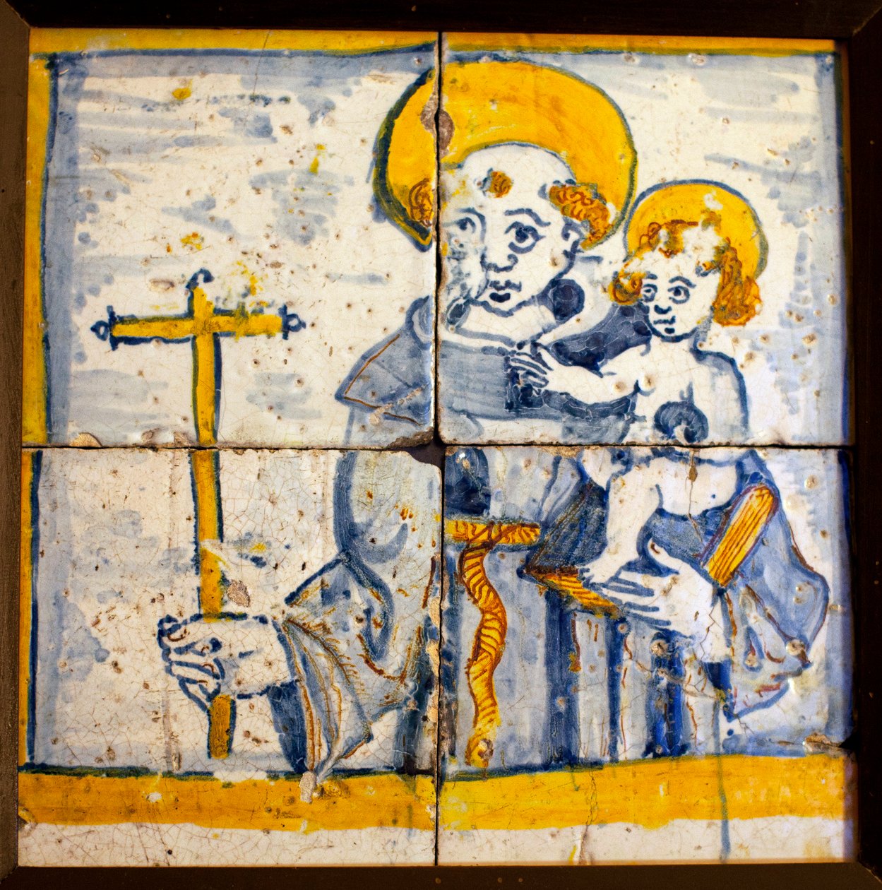Sint Antonius van Lissabon (Sint Antonius van Lissabon), geglazuurd aardewerk door Portuguese School